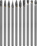 Carbide Burr Set Long Shank (10Pcs, 1/4)