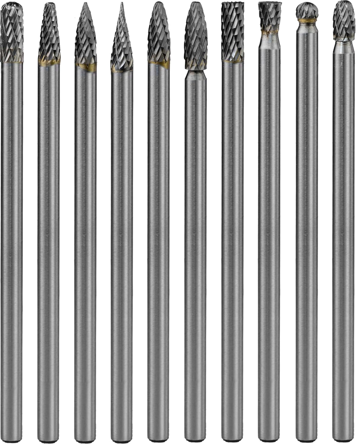 Carbide Burr Set Long Shank (10Pcs, 1/4)