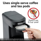 1 Cup Pod Coffeemaker, Black, Single Serve Coffee Brewer, HDC200B