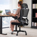 Office Chair Ergonomic Desk Chair, 330 LBS Home Mesh Office Desk Chairs with Wheels, Comfortable Gaming Chairs (Black)