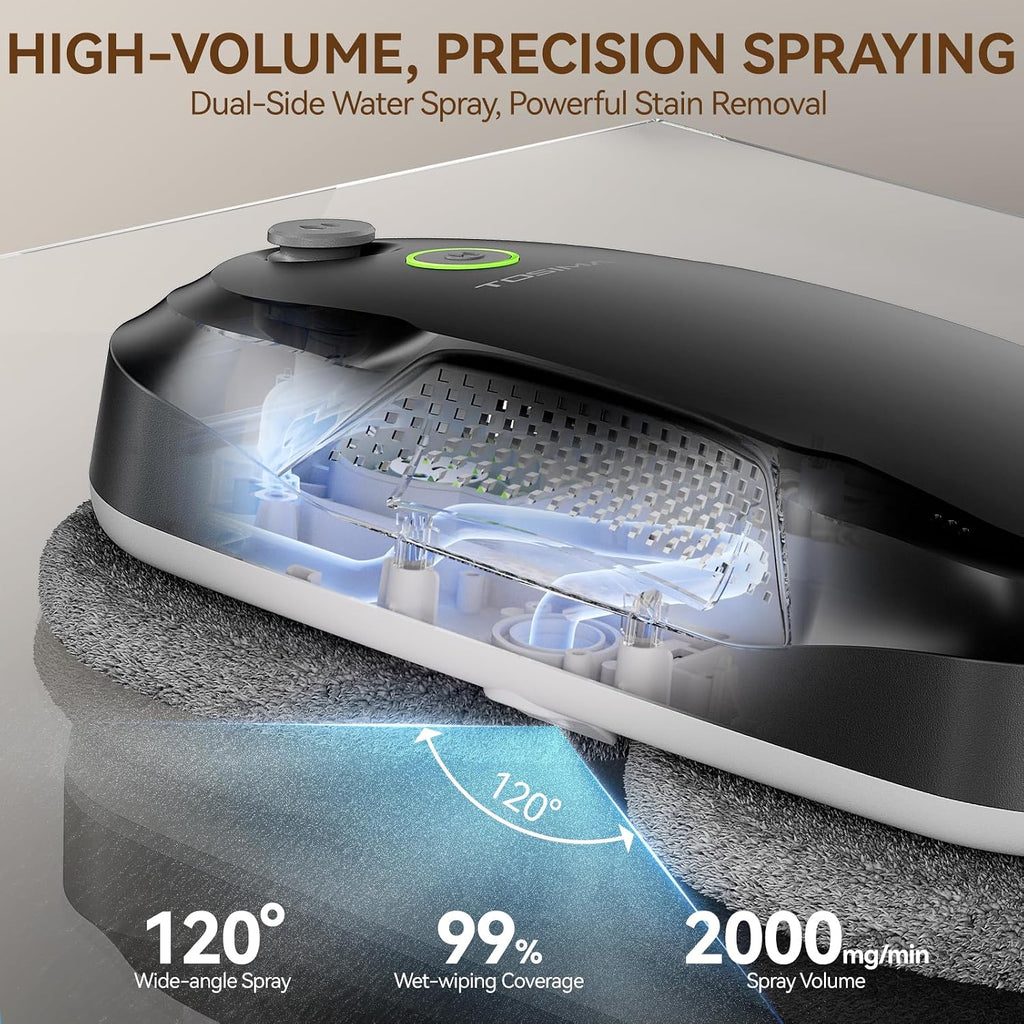 W5 Window Cleaning Robot, 6400Pa Max Adaptive Suction, Smart Window Cleaner with Triple Safety System, Intelligent