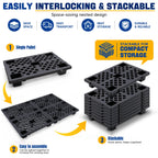 4 Pcs Plastic Pallets for Basement Storage,23.6''x15.8''x3.9''