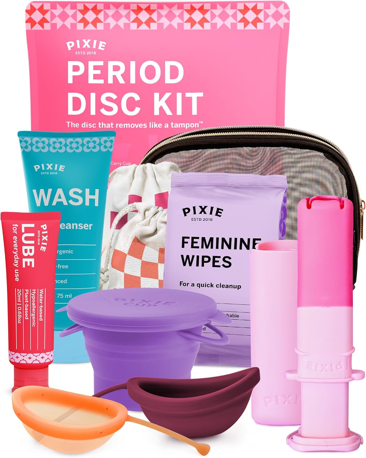 Pixie Menstrual Disc Kit for Feminine Care - Pixie Discs are Designed to Remove Like Tampons - 100% Medical-Grade