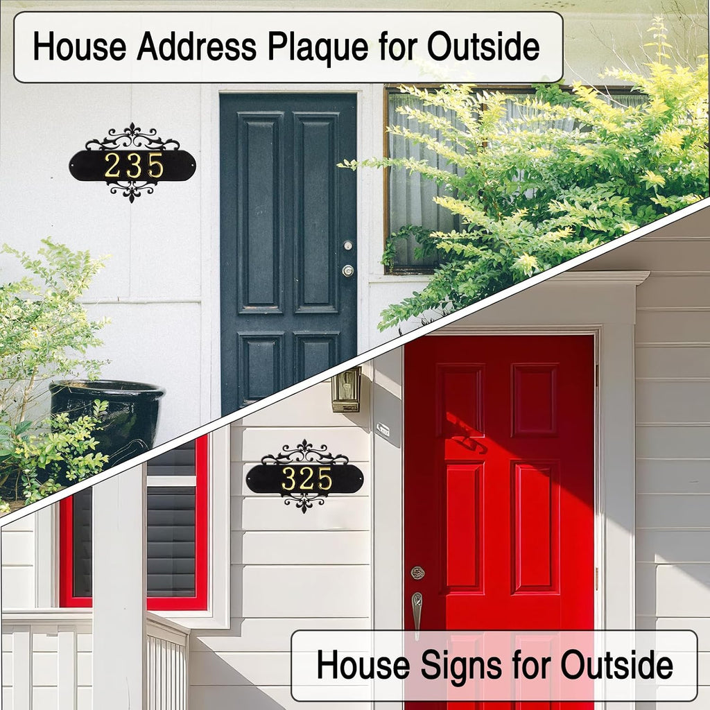 House Numbers for Outside,Metal House Address Numbers for Hotel House Home Office Garden Decorative Wall,Black Modern