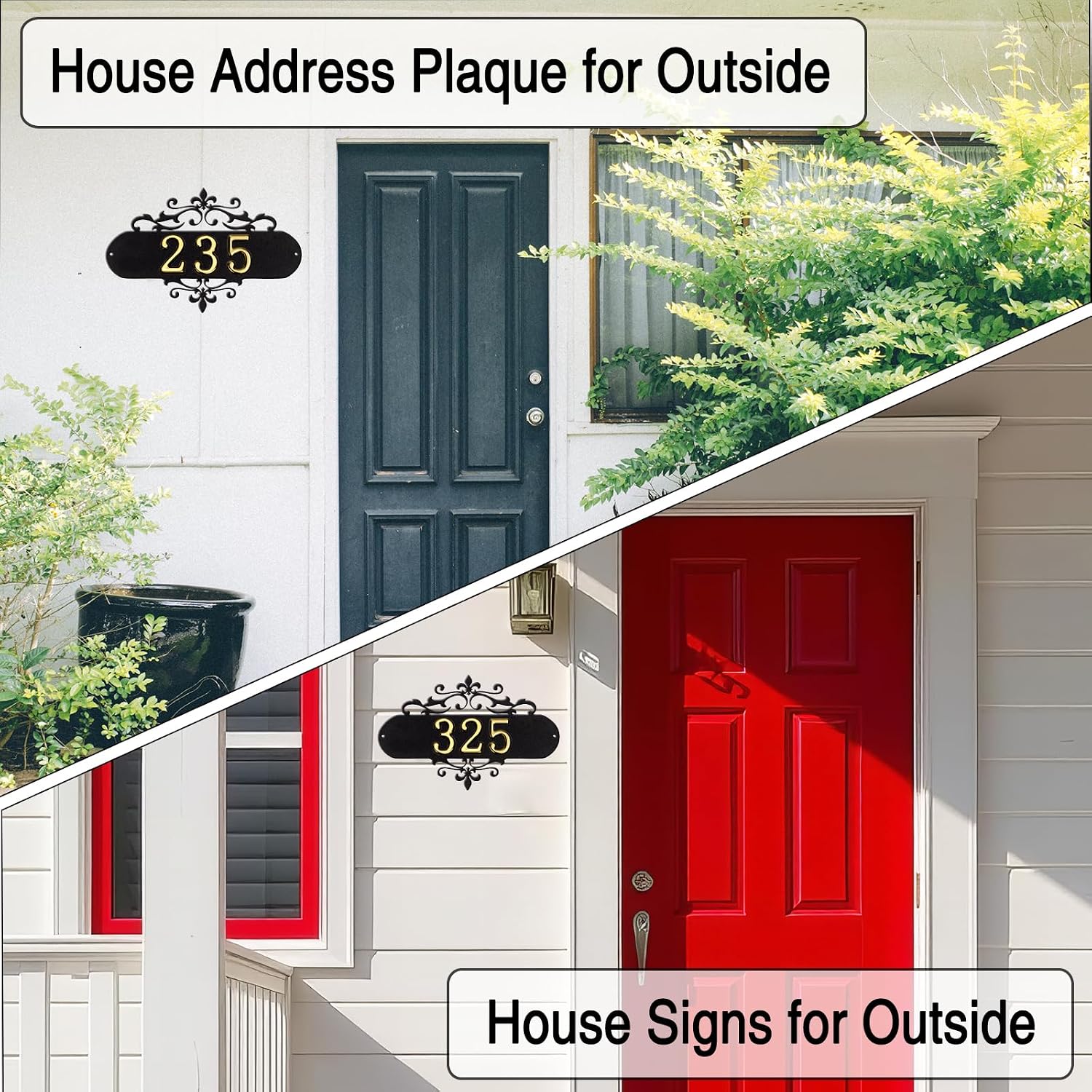 House Numbers for Outside,Metal House Address Numbers for Hotel House Home Office Garden Decorative Wall,Black Modern