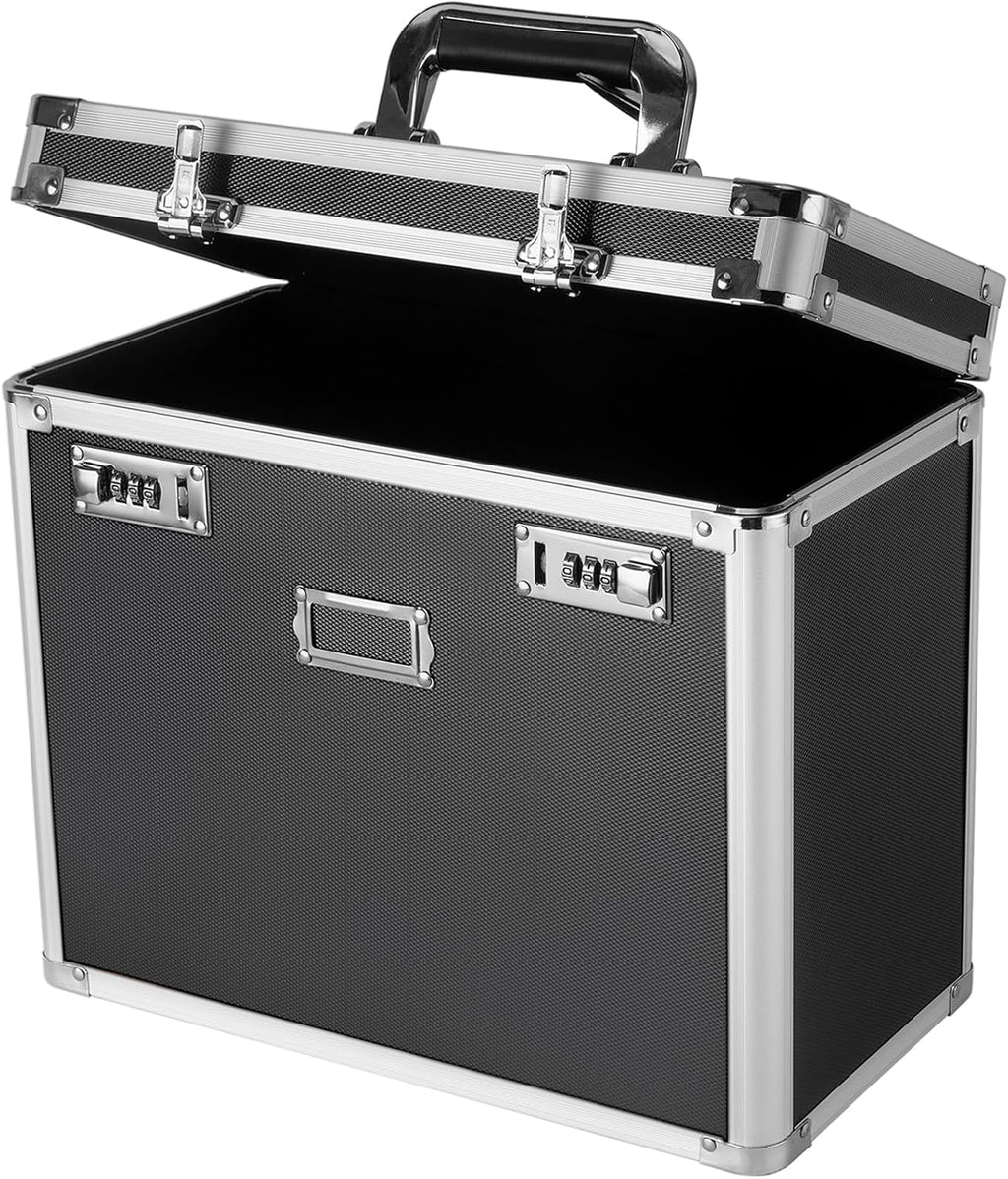 File Organizer Storage Box, Portable Locking Storage Totes - Storage Box with Dual Combination Locks for Filing