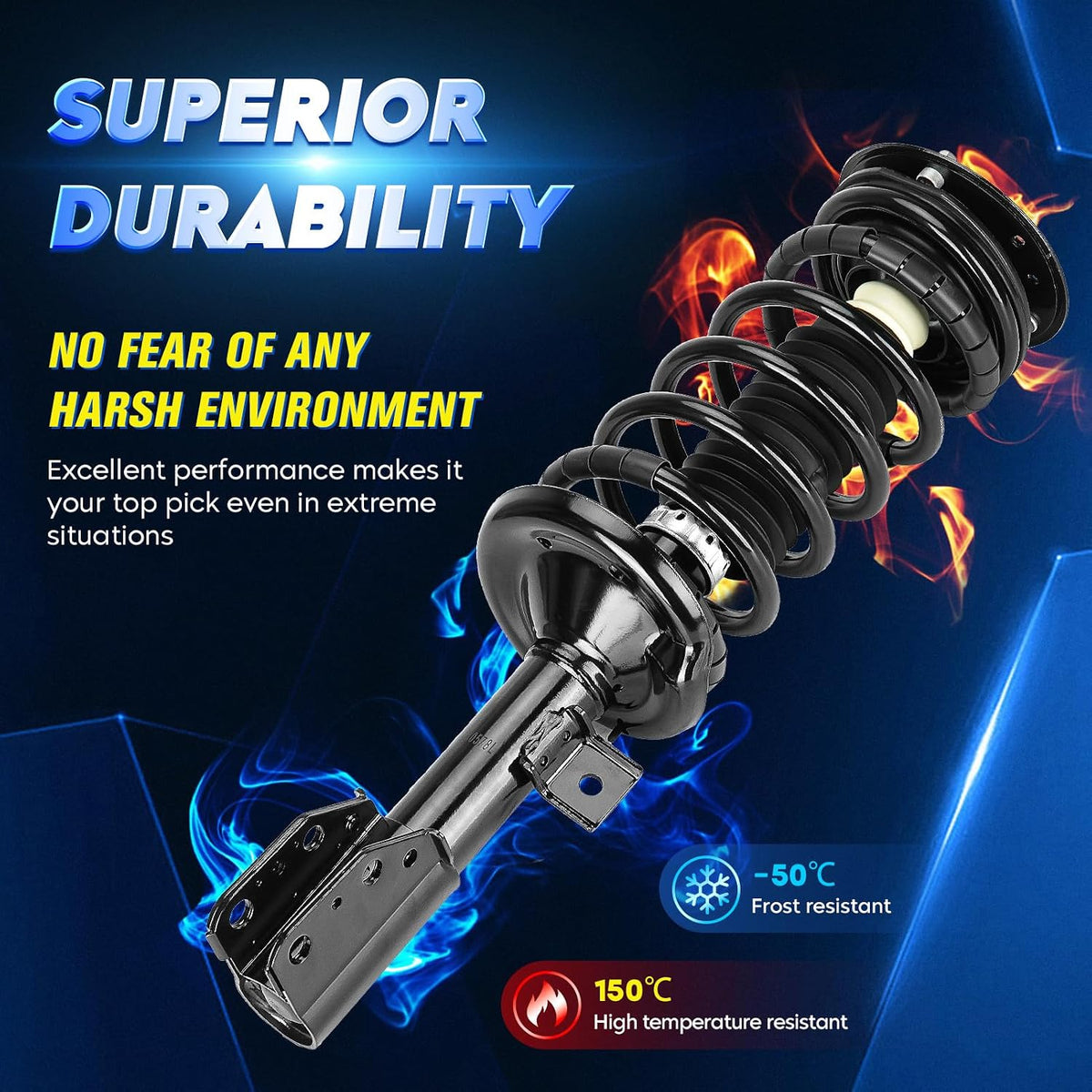 Front Strut Shock Assembly w/Coil Spring Compatible with Saturn Vue 2002-2007, Replace 172217 172218, Left & Right, 2PCS