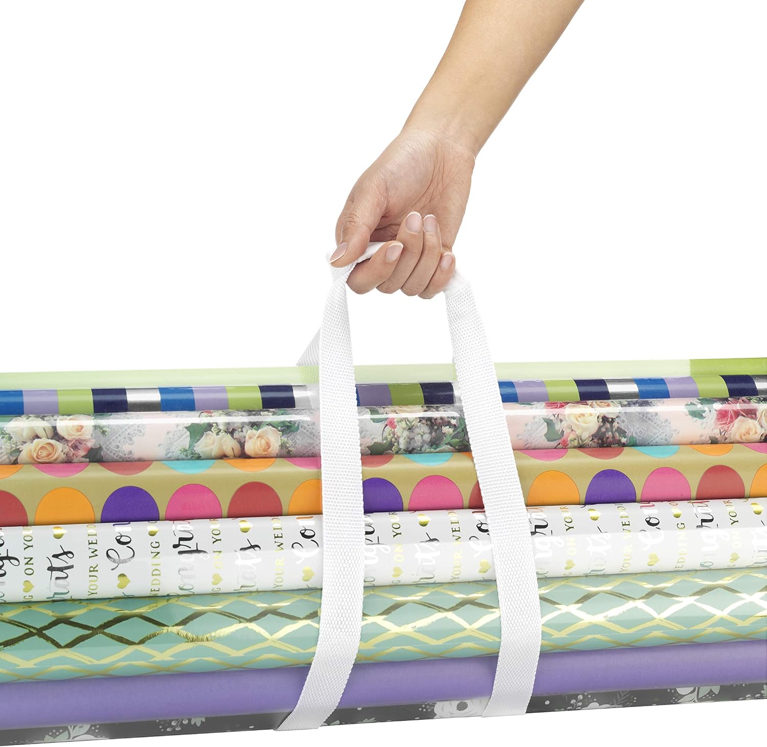 6044-4924 Clear Gift Wrap Organizer - Zippered Storage for 25 Rolls