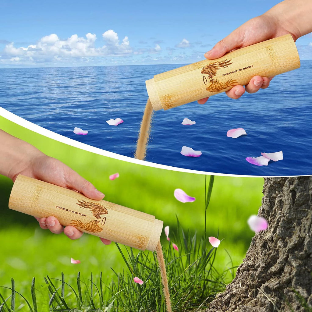 Bamboo Scattering Urn for Human Ashes,Eco Friendly Biodegradable Urn for Human Ashes,9''x2'' Small Scattering Tube
