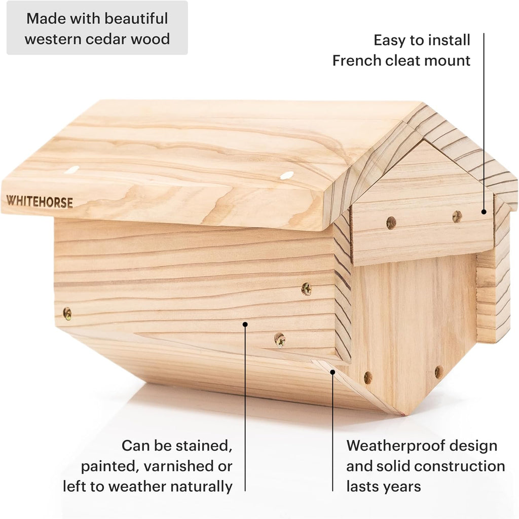 Premium Cedar Bee House - 6” Long Replaceable Tubes - Perfect for Mason Beekeeping - an Insect Hotel Built to Last