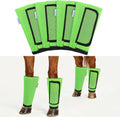 Fly Boots for Horses Set of 4, Equine Loose Fitting Leggings (Green)