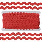 27Yards Rick Rack Trim for Sewing, 5mm Red Wave Bending Trimming