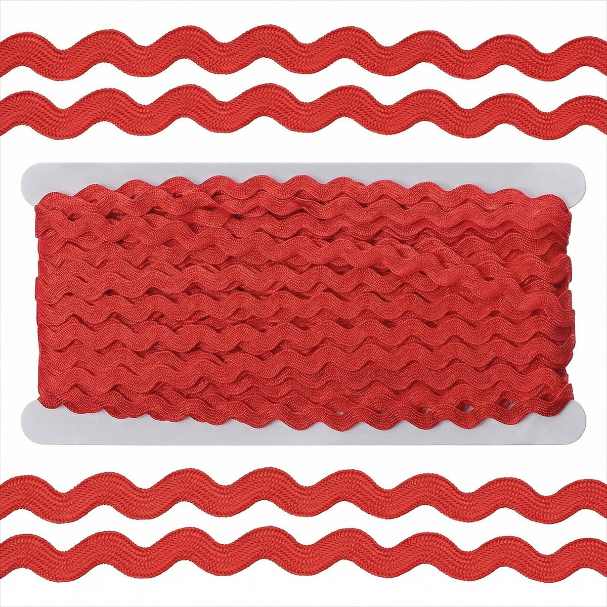 27Yards Rick Rack Trim for Sewing, 5mm Red Wave Bending Trimming