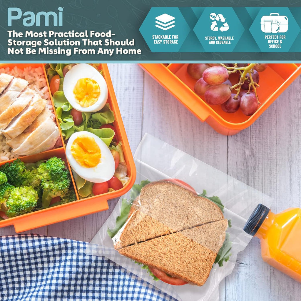 Fold Top Sandwich Bags,Disposable,No Zipper,Easy Open,For Lunch,200-Pk