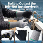 Beyond-Palm A9 Cut Resistant Work Gloves - Extended Wrist Protection, Sandy Nitrile Grip, Breathable, Touchscreen