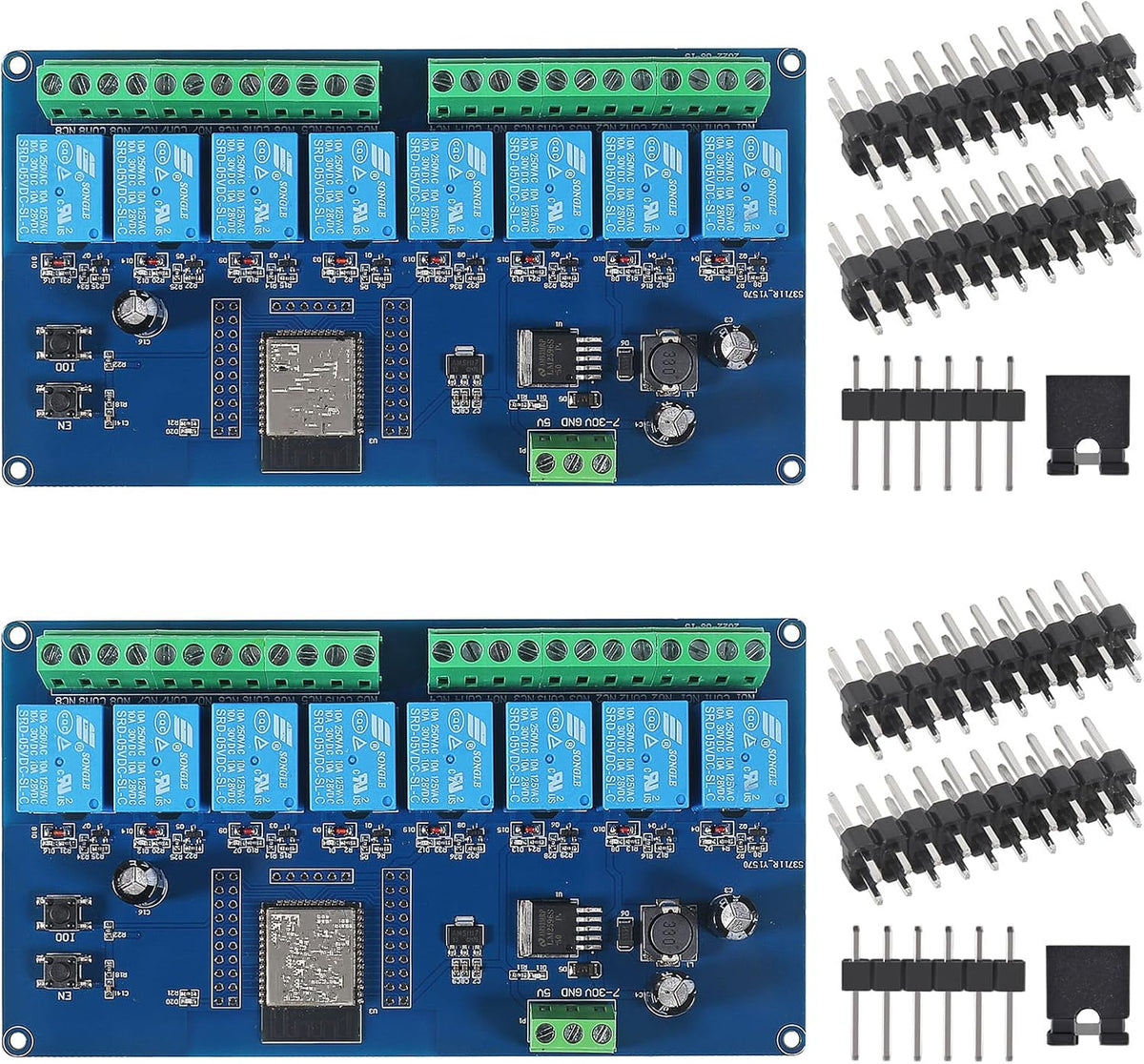2pcs AC/DC Power Supply ESP32 Development Board Programmable Development Board Wireless WiFi 8 Way Channel 5V Relay Module ESP32-32E for Arduino