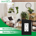 Matte Black Decorative Single Decorator Switch Covers Wall Plate-4 Pack