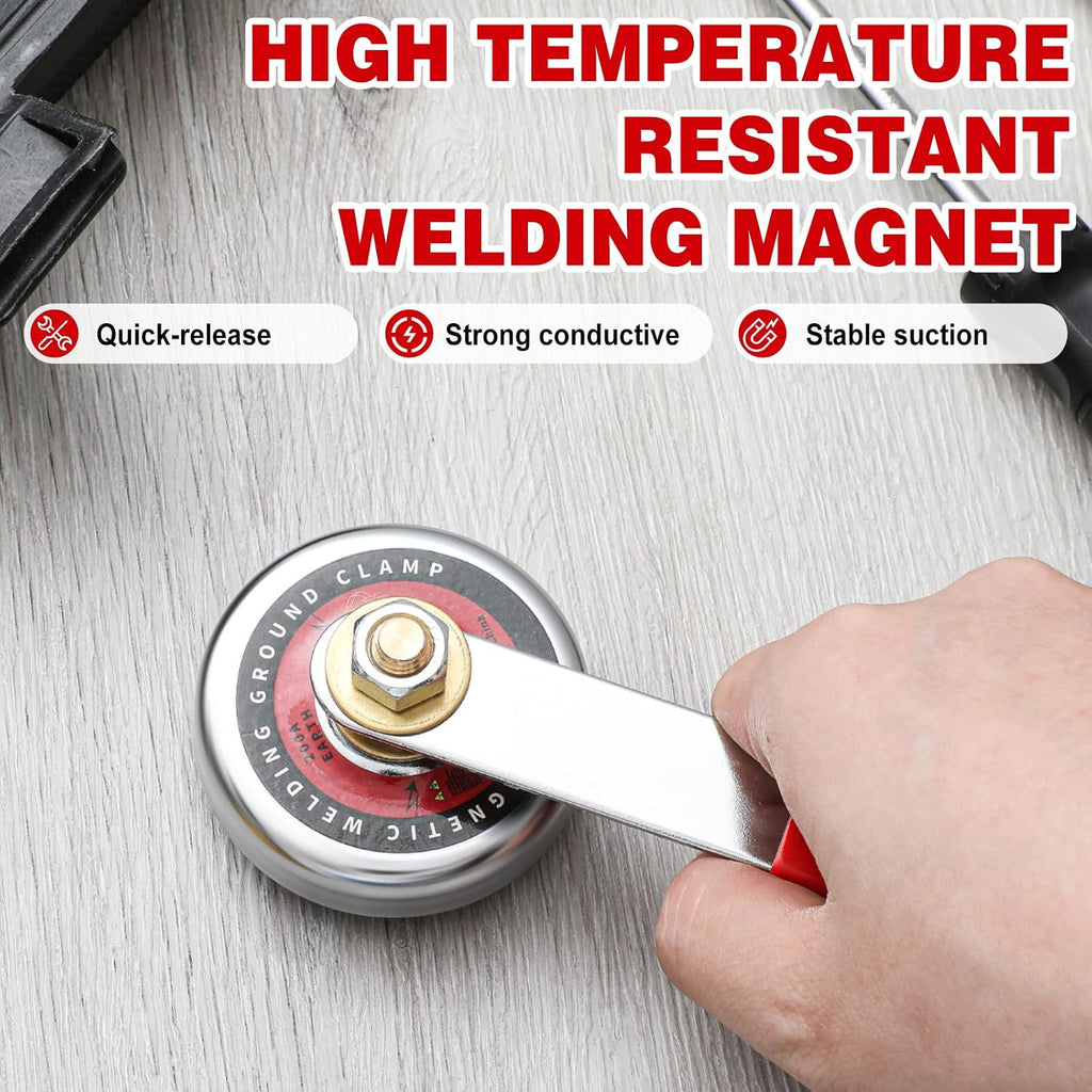 200 Amp Magnetic Welding Ground Clamp 2.2” Strong Gripping Quick Release Magnetic Welding Support Clamp Tools for
