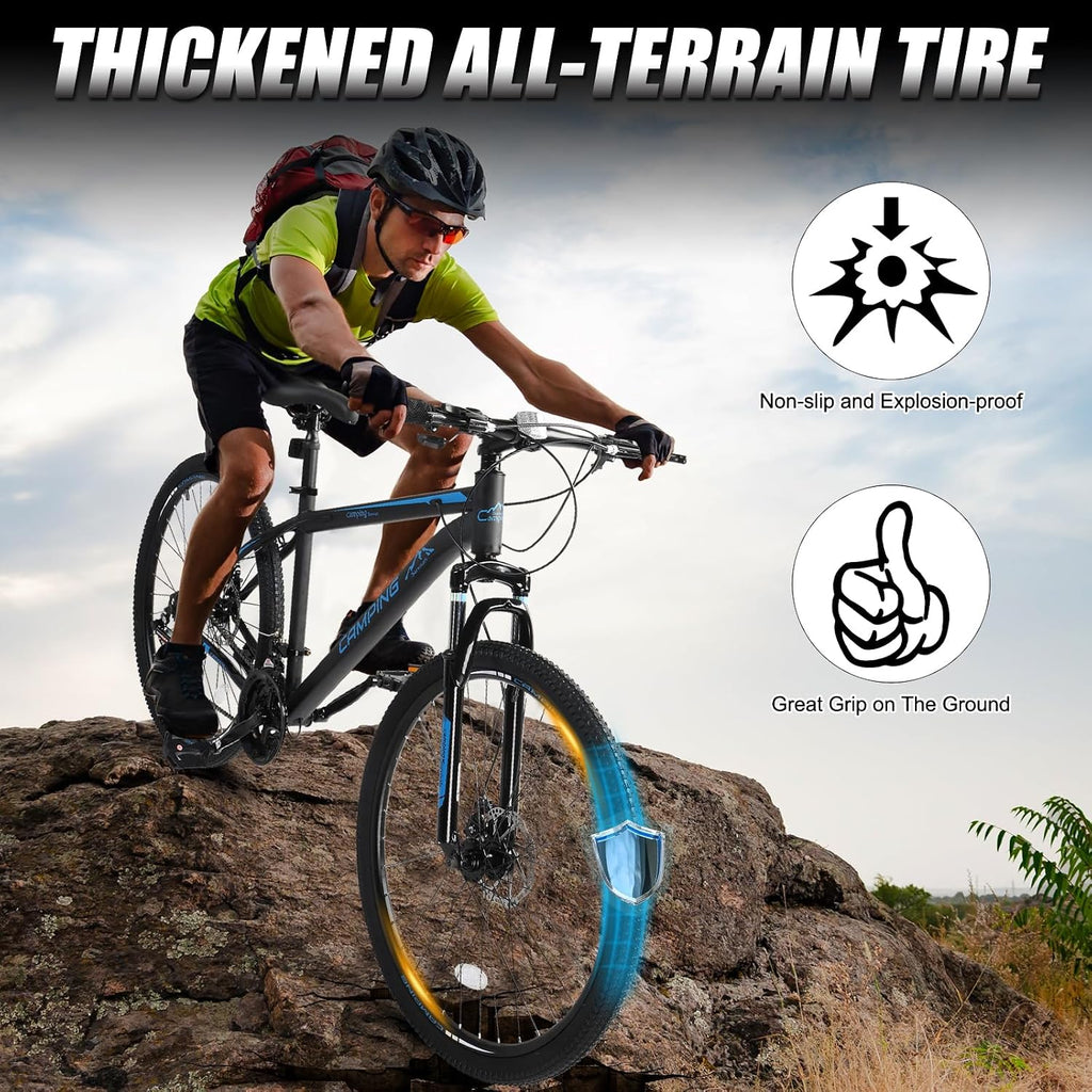 Mountain Bike 24/26/27.5 Inch Men & Women Mountain Bike with 21-Speed Adult Bikes, Double Disc Brake, Suspension Fork