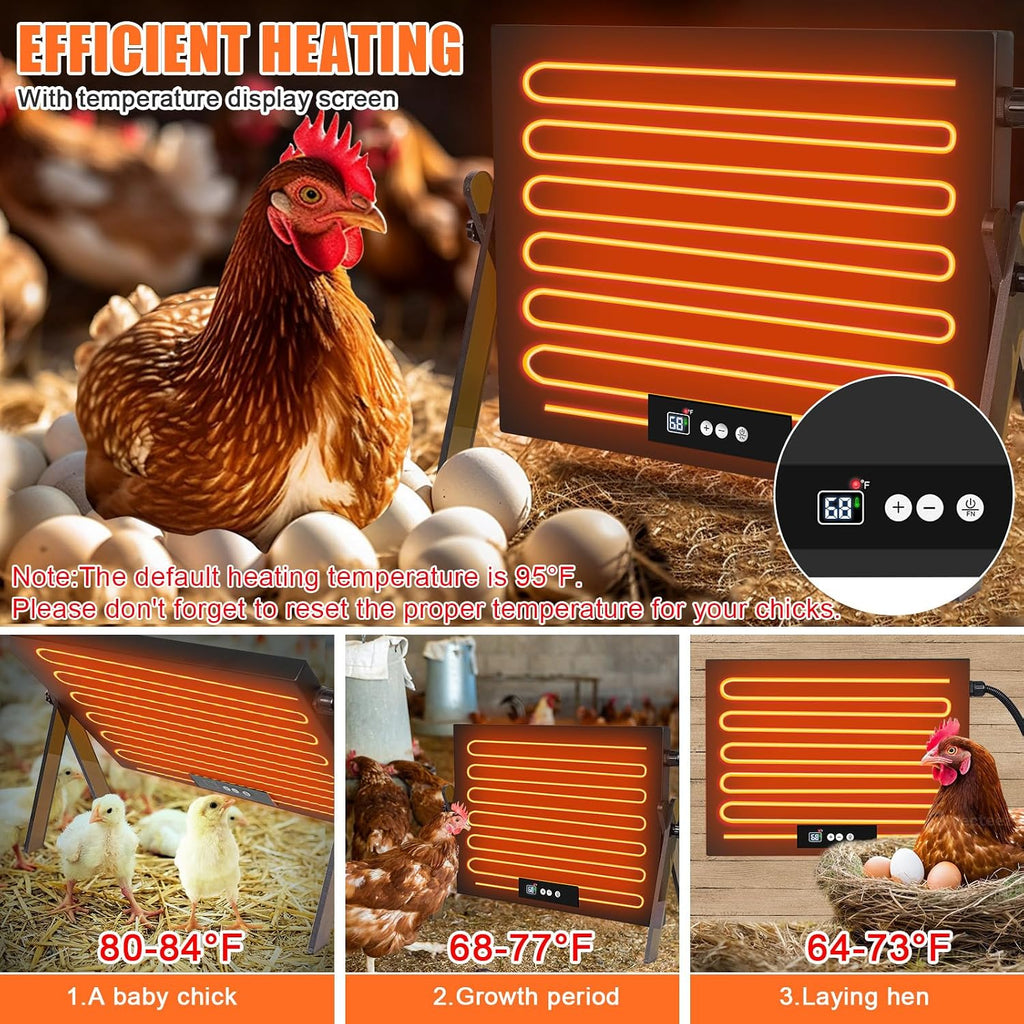 Large Chicken Coop Heater for Winter, Metal Panel