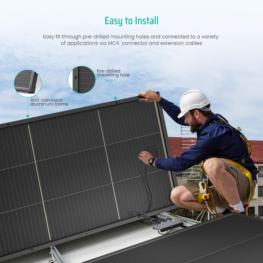 Bifacial 100 Watt Solar Panel, 12V 100W Monocrystalline Solar Panel Panel High Efficiency Module Monocrystalline