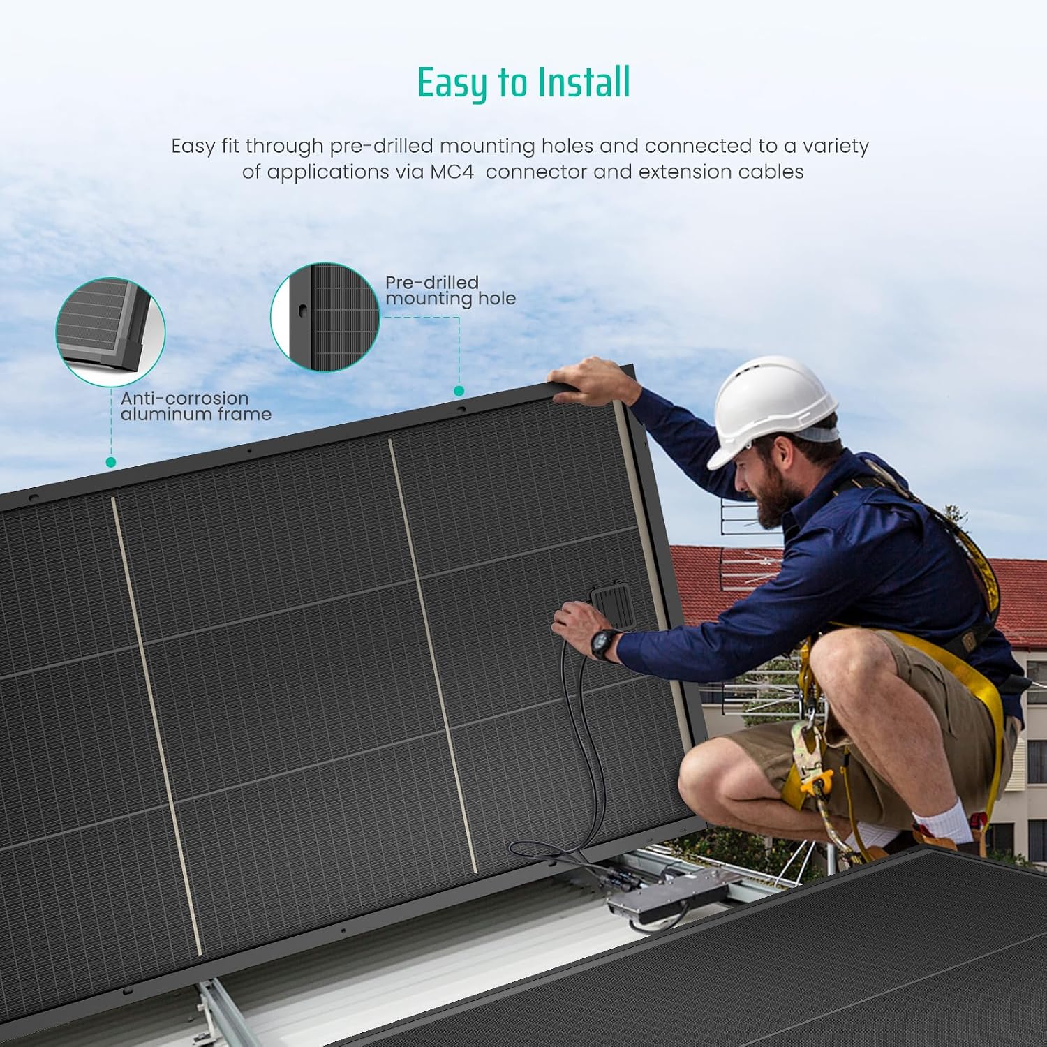 Bifacial 100 Watt Solar Panel, 12V 100W Monocrystalline Solar Panel Panel High Efficiency Module Monocrystalline