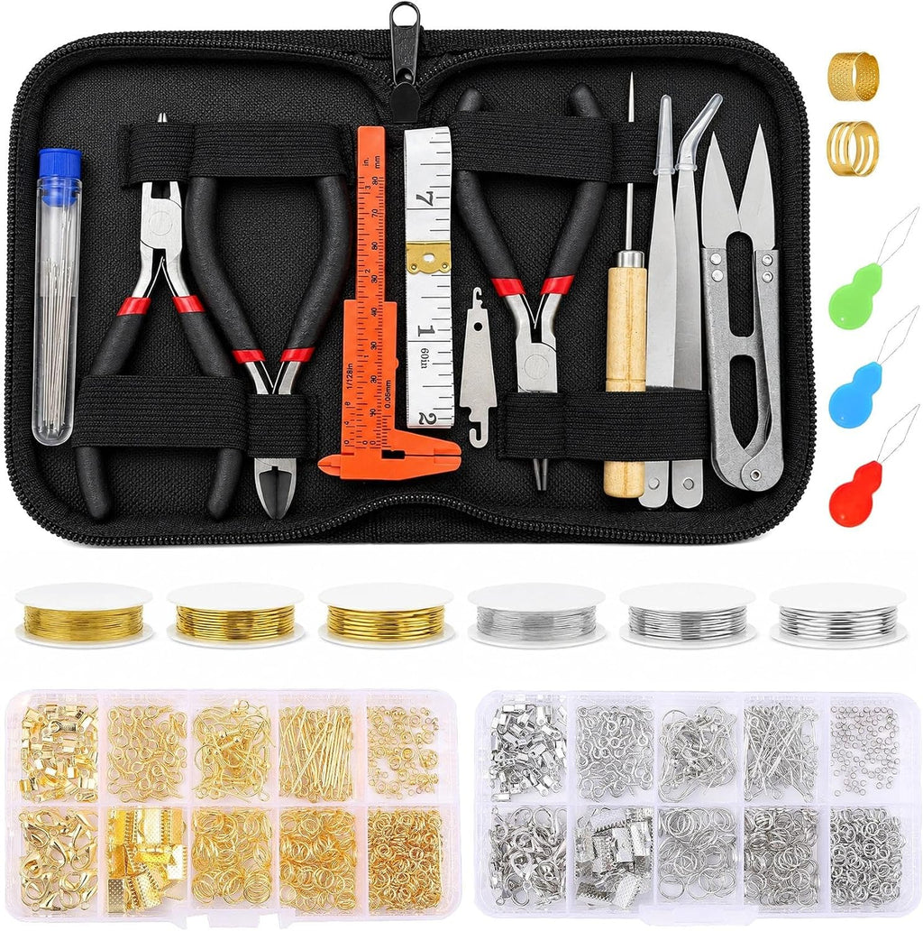 Jewelry Making Kit - Jewelry Repair Tools with Pliers, Beading & Craft Wire | Jewelry Making Supplies Kit with Jump