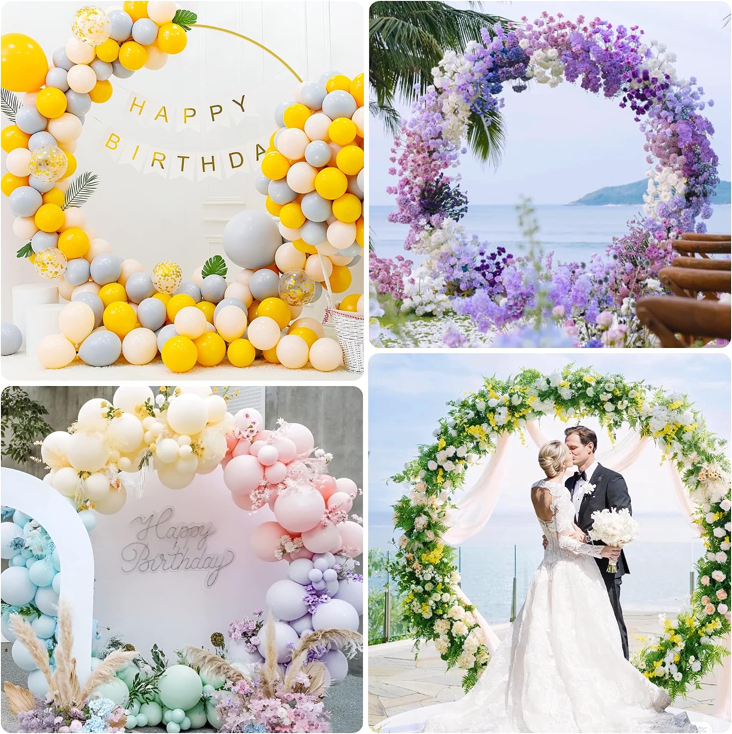 Round Backdrop Stand 6FT Gold Metal Circle Balloon Arch Frame