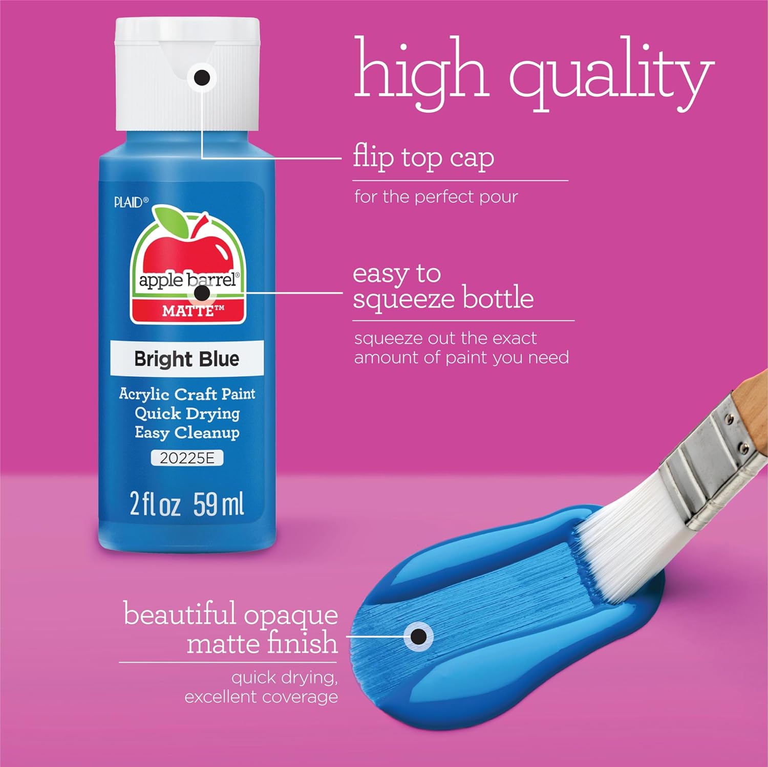 Vibrant Spectrum Collection Acrylic Craft Paint, Promoabiii, each, 16 assorted matte colors, 2 Fl Oz, 16 Count