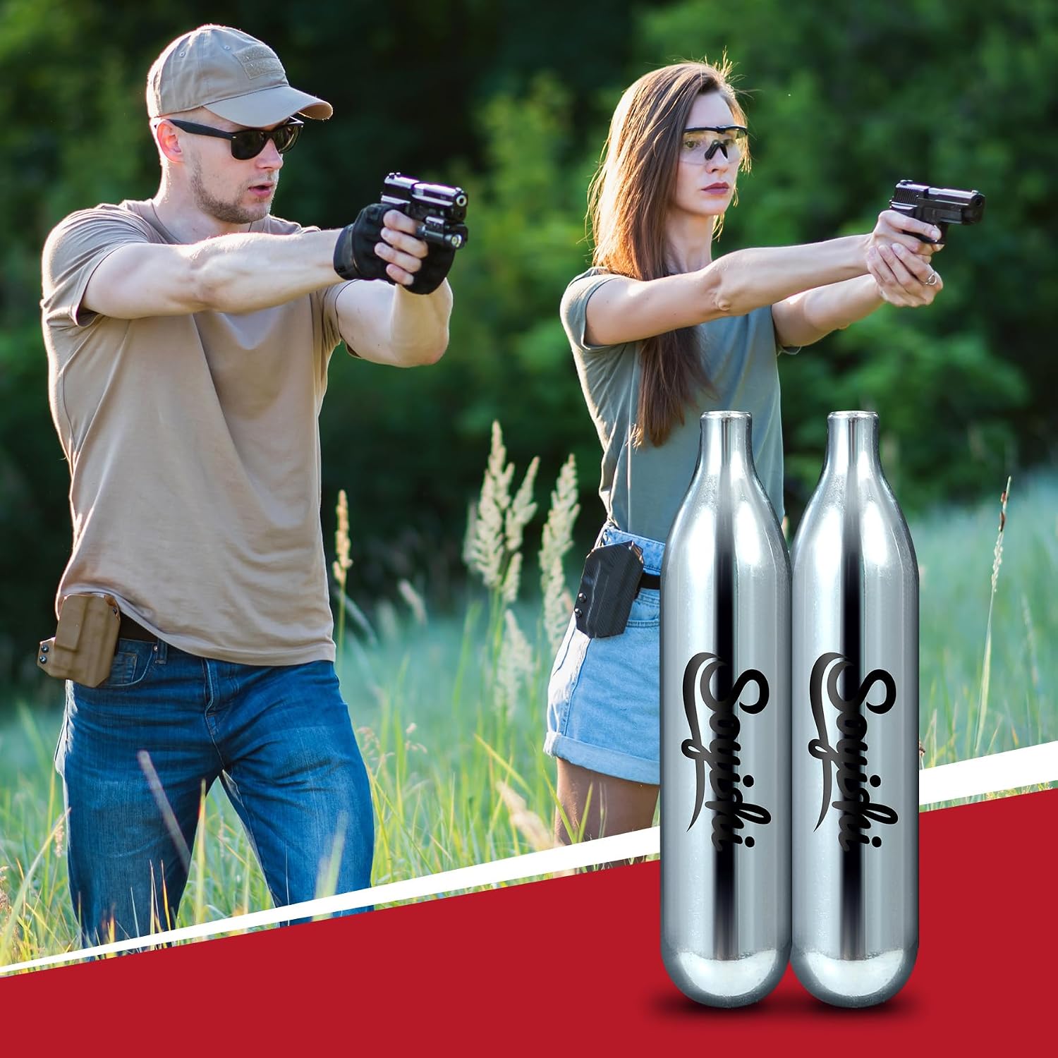 12g CO2 Cartridges Non-Threaded for CO2 BB Gun, Air Gun, Airsoft Gun, Air Pistol, Air Rifle(25 Count)
