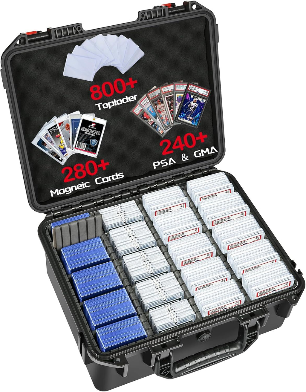 Graded Card Case Storage Box - Fits PSA BGS SGC Toploaders Magnetic Holder | Trading Card Storage Organizer - Slab