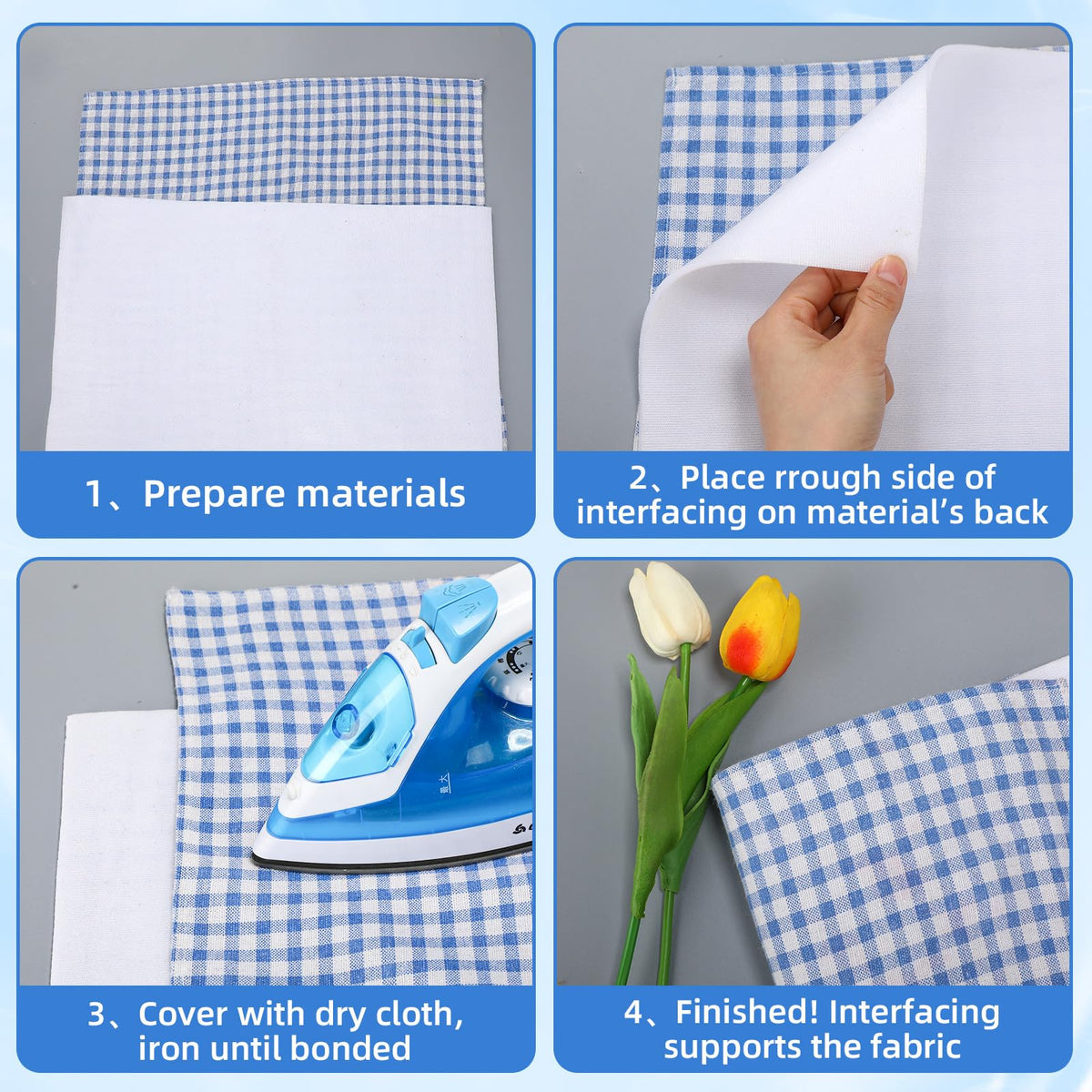 1-Sided Fusible Foam Stabilizer Interfacing, 36 x 79'', White
