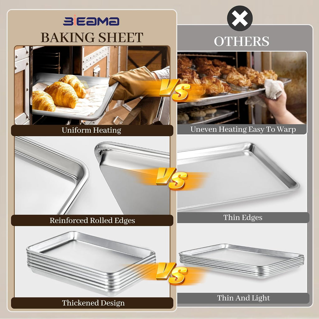 12 Pack 26" x 18" Full Size Baking Sheet Pan, Aluminum
