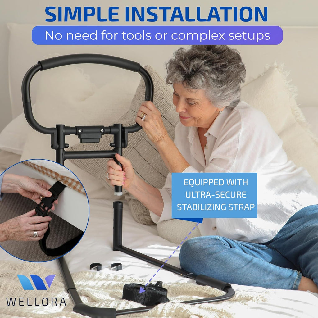 Sturdy Bed Rails for Elderly Adults Safety - Foldable & Adjustable Bed Rail - Supports up to 330lbs - Fit King