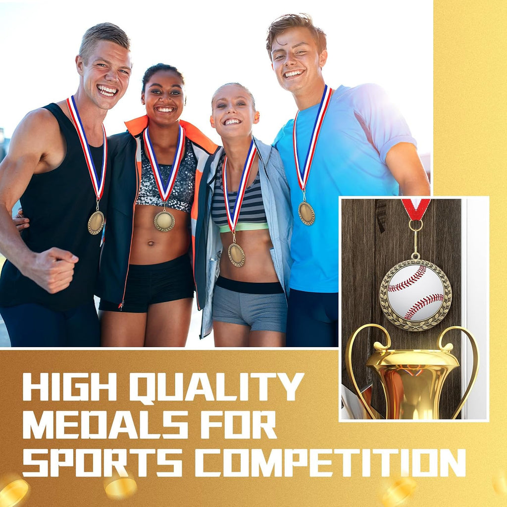 Blank Award Medals with Neck Ribbons Create Your Own Medals Kit Cheer Medal Winner Medal Participation Trophy Metal