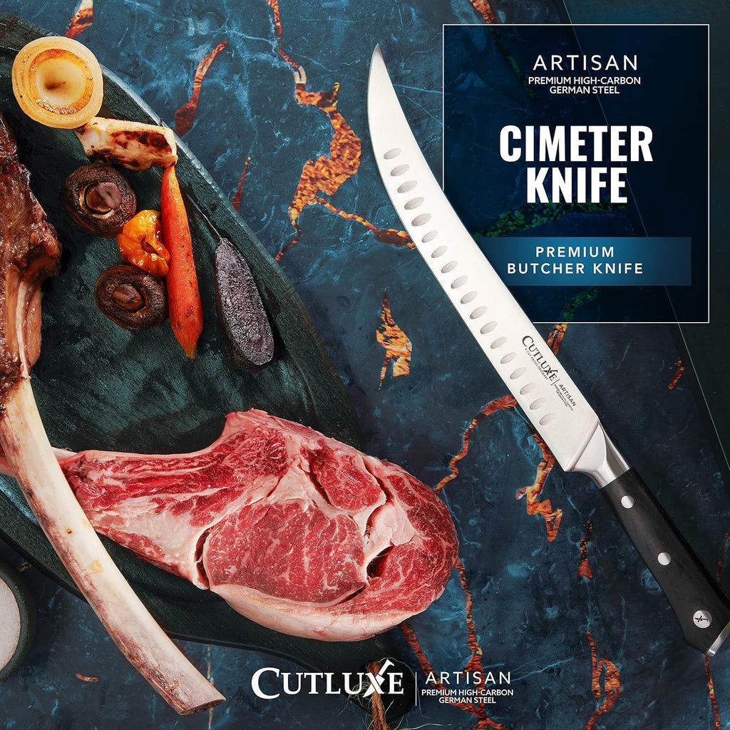 Butcher Knife, 10" Cimeter Breaking Knife for BBQ & Brisket