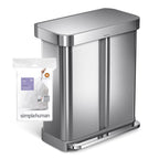 Code H 60 Count Custom Fit Liners, Drawstring Kitchen Trash Bags, One-by-One Mess-Free Dispense, Extra Thick & Double
