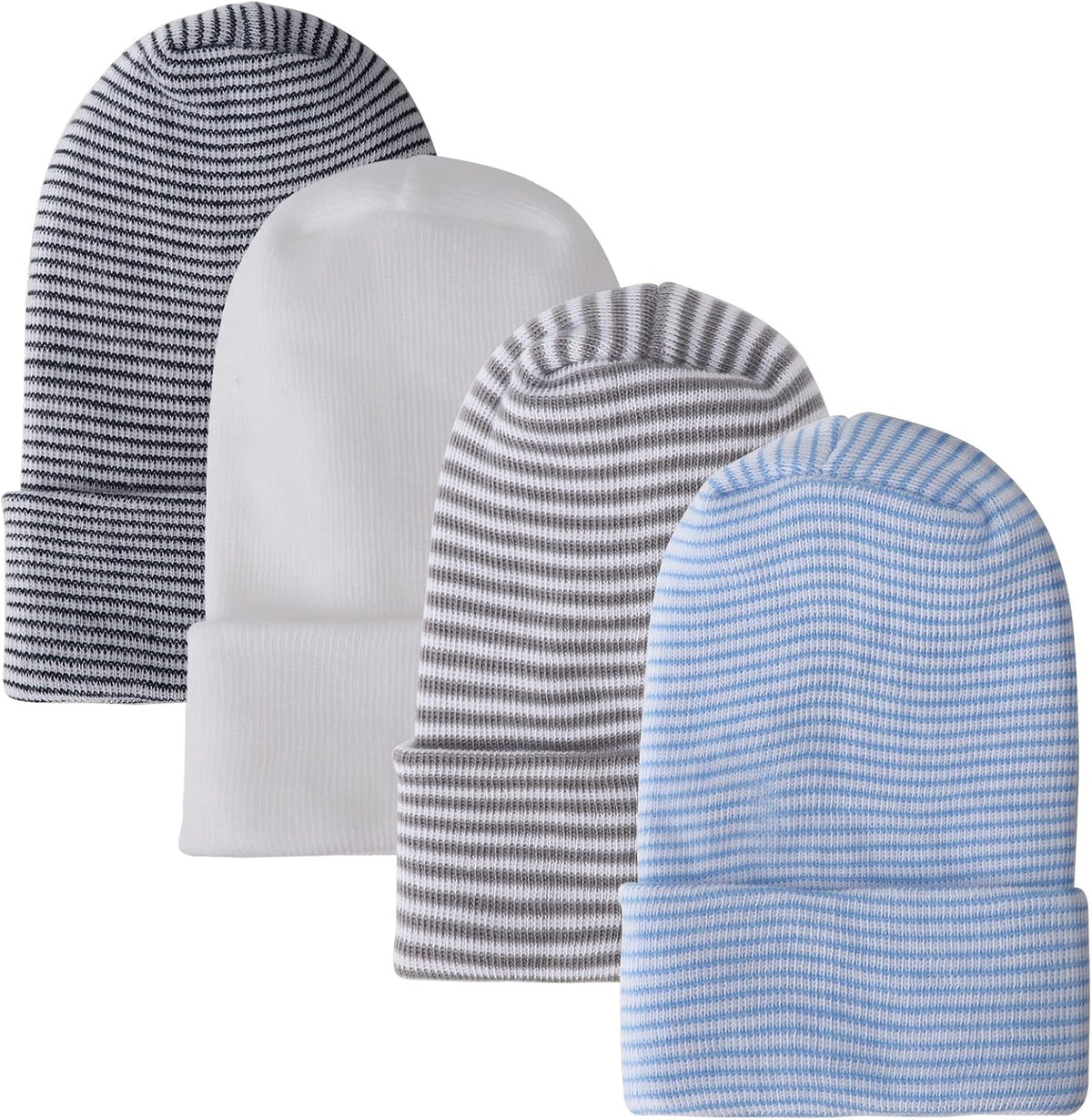 BQUBO 4 Pack Newborn Hospital Hat Infant Baby Hat Cap with Big Bow Soft Cute Knot Nursery Beanie