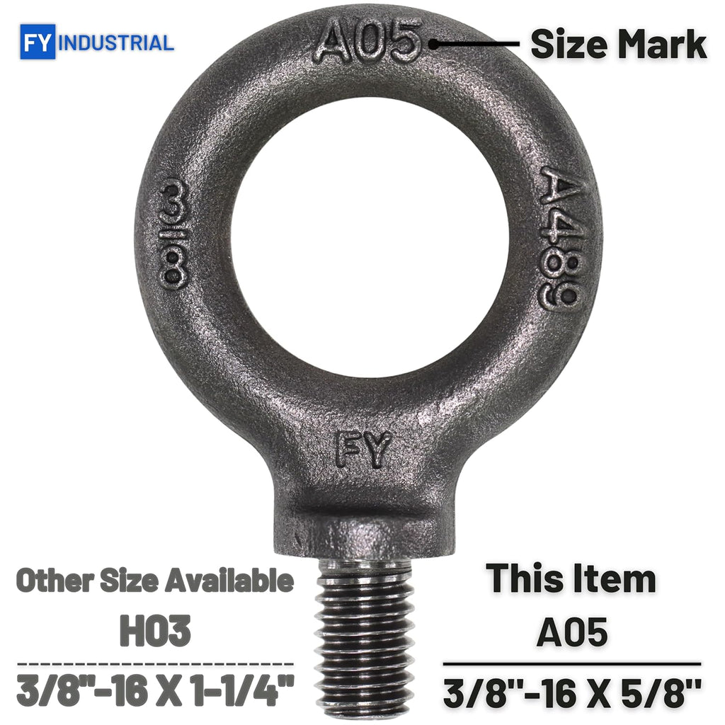 5 Pcs Lifting Shoulder Eye Bolts 3/8"-16 X 5/8"