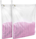 2 Pack Delicates Laundry Bags, Fine Mesh Wash Bag with Hanging Loop | Large for Lingerie, Shirts, Sweaters