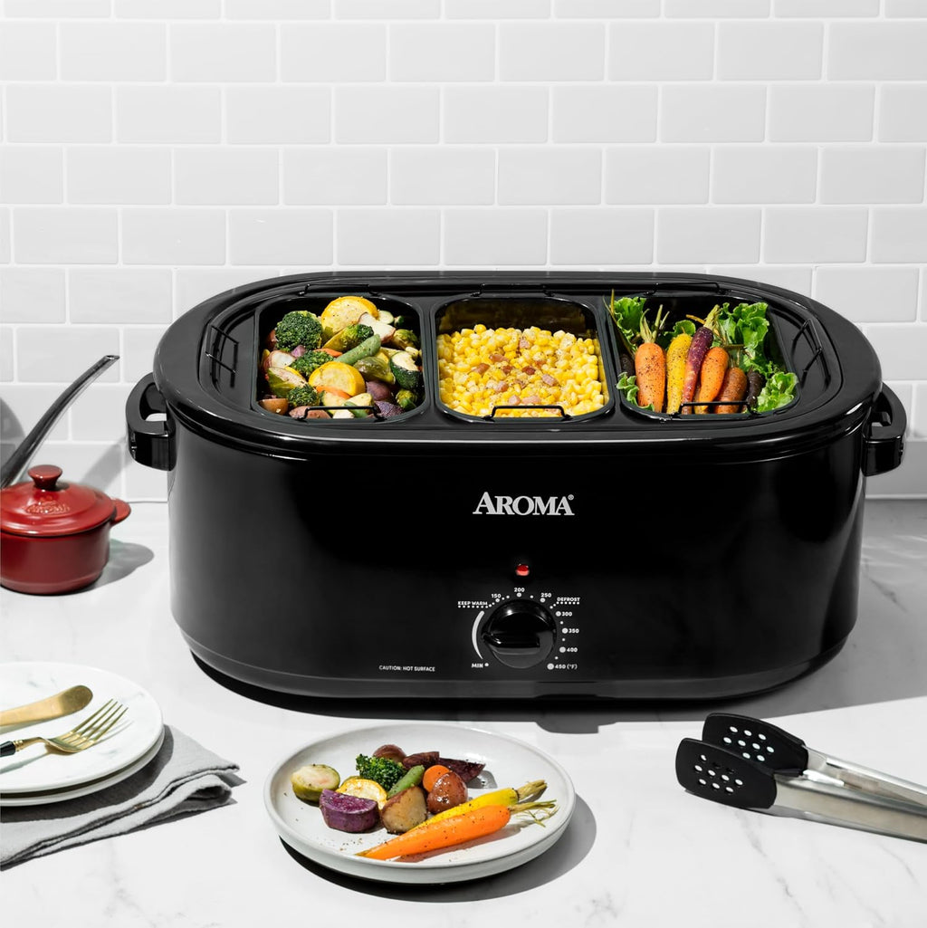 Triple Buffet Server Accessory for Aroma 18-Qt., 20-Qt., and 22-Qt. Roaster Ovens