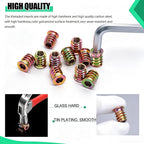 Twidec/80PCS 1/4"-20 Threaded Inserts for Wood Furniture Screw-in Nut Wood Inserts Bolt Assortment Kit with M6 Hex Wrench (1/4"-20 x15mm) N-059