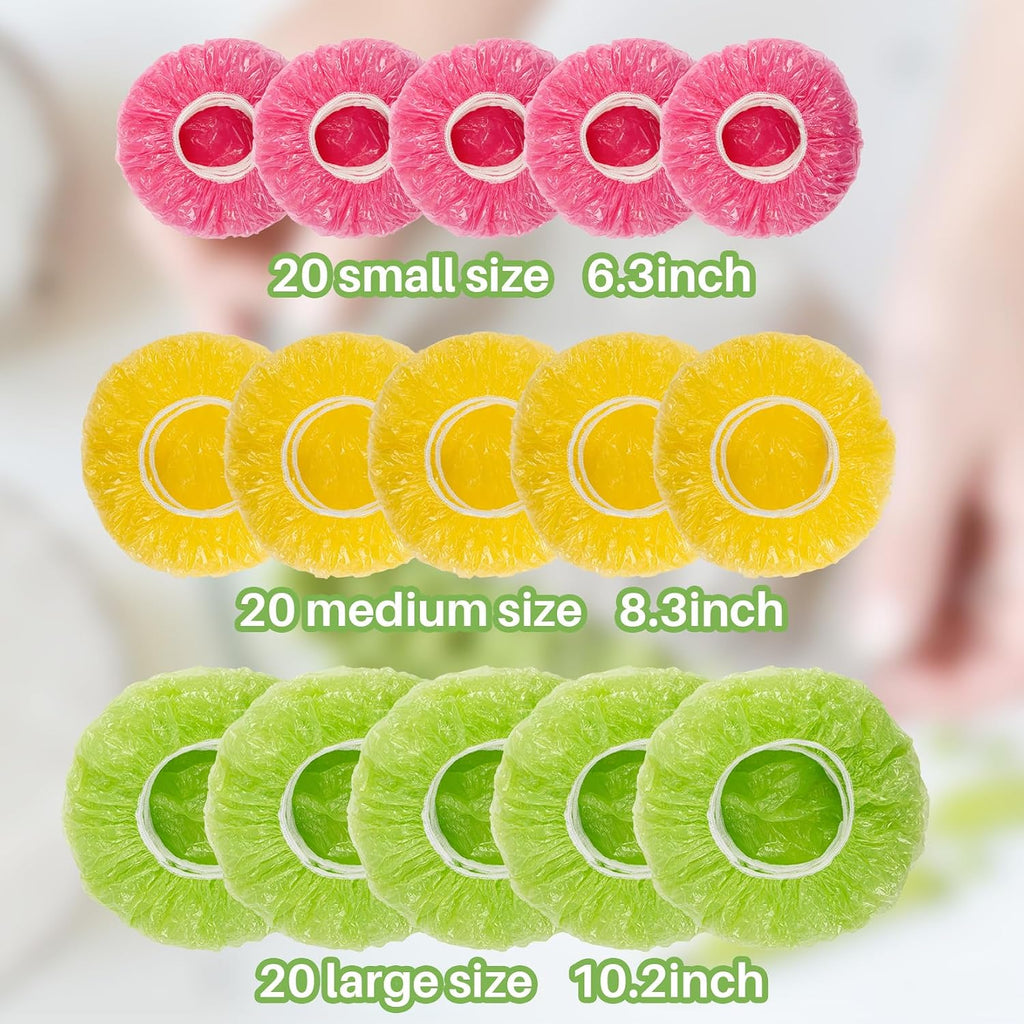 60Pcs Bowl Covers Reusable - Plastic Food Wrap for Bread Proofing