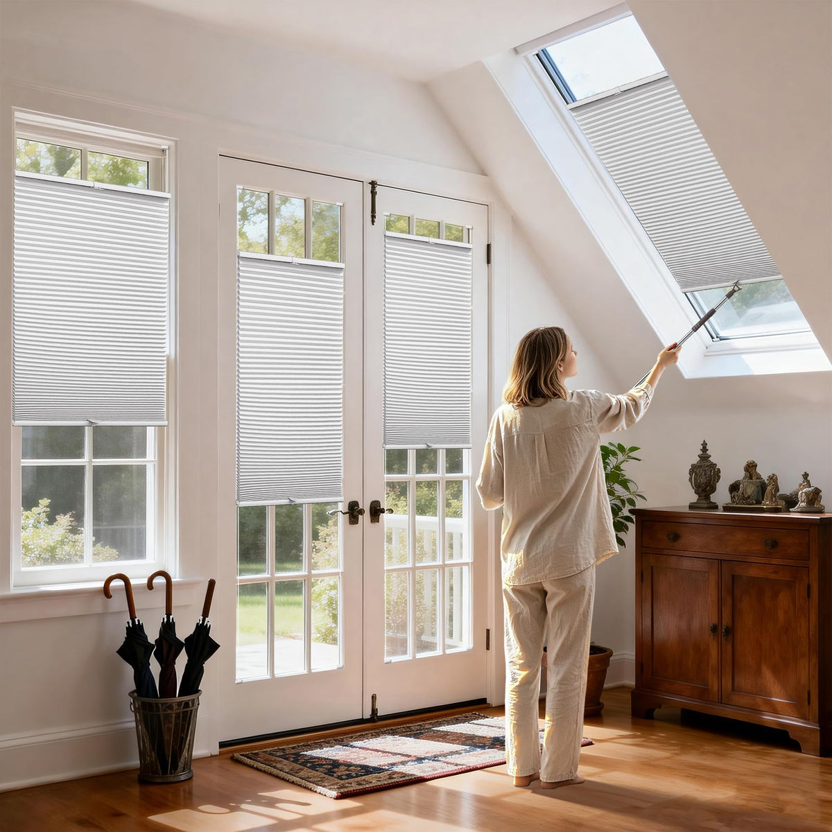 Top Down Bottom Up Cellular Skylight Shades for Ceiling & Door & Window