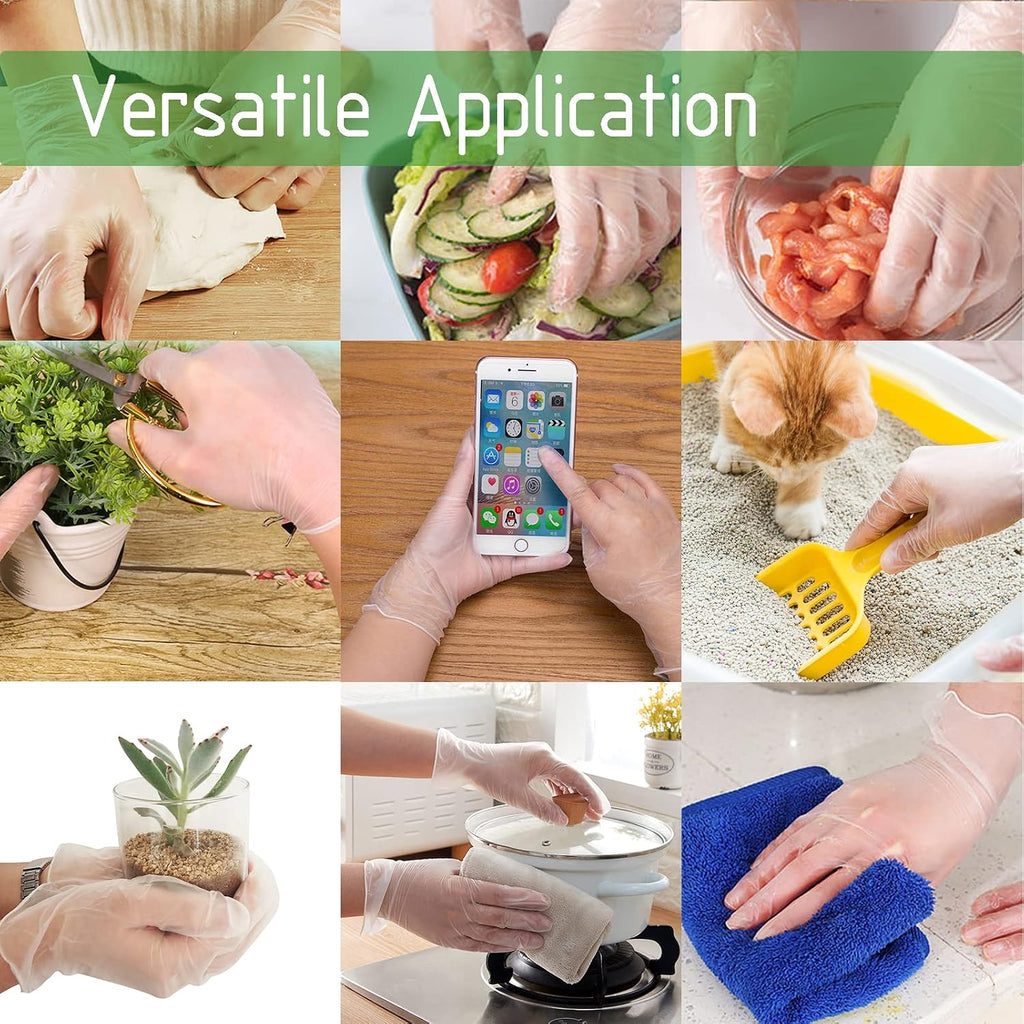 Clear Vinyl Disposable Gloves Food Safe Powder/Latex Free