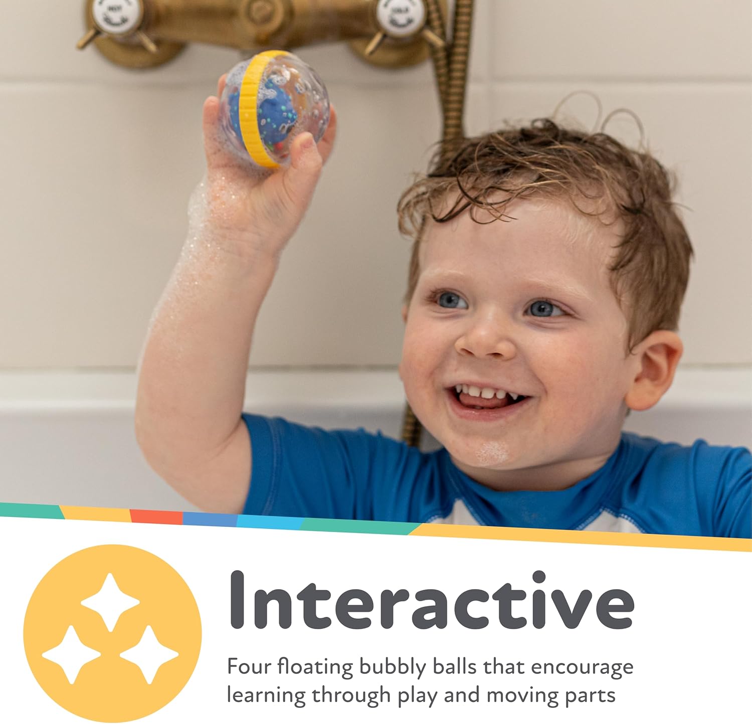 Bubbly Buds Interactive Bath Set - (4-Pack) Baby Bath Toys - 6+ Months