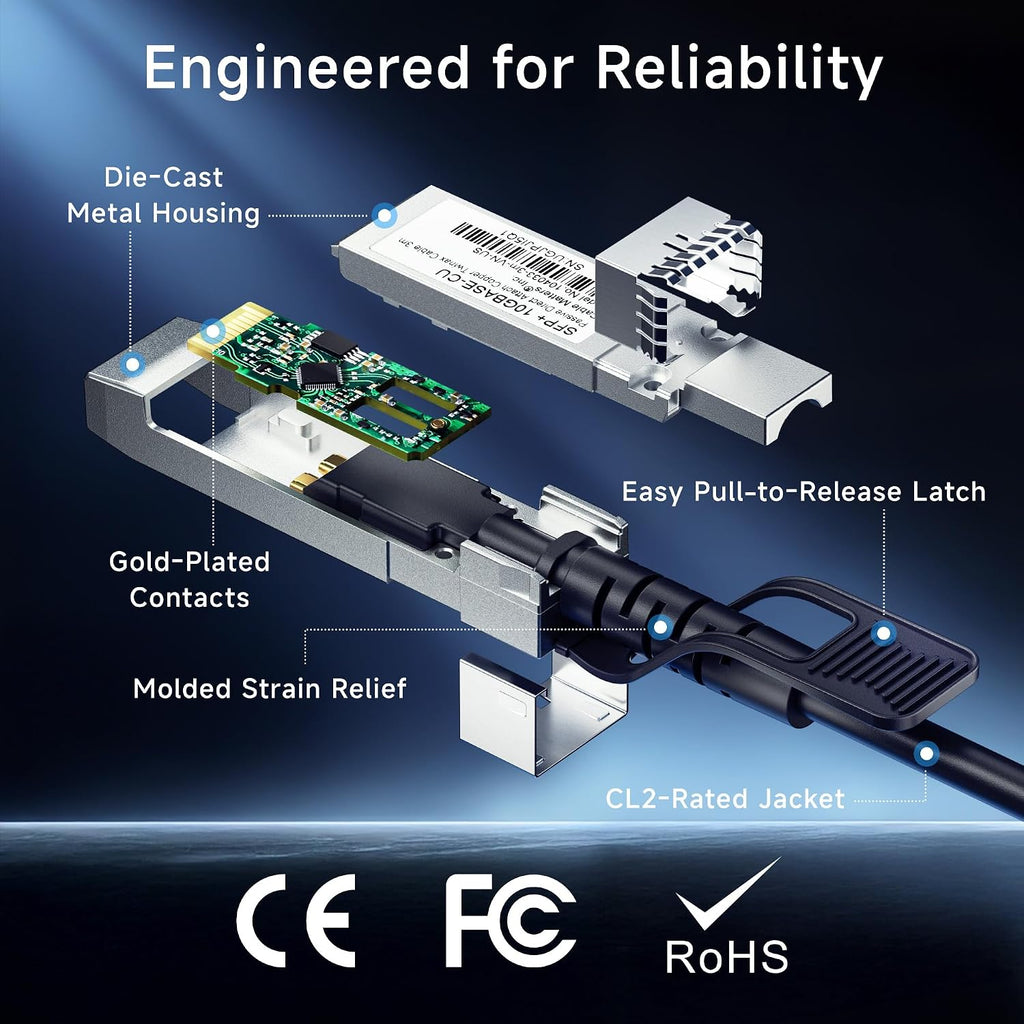 Cable Matters 10Gbps DAC Twinax SFP+ Cable, 1m/3.3ft
