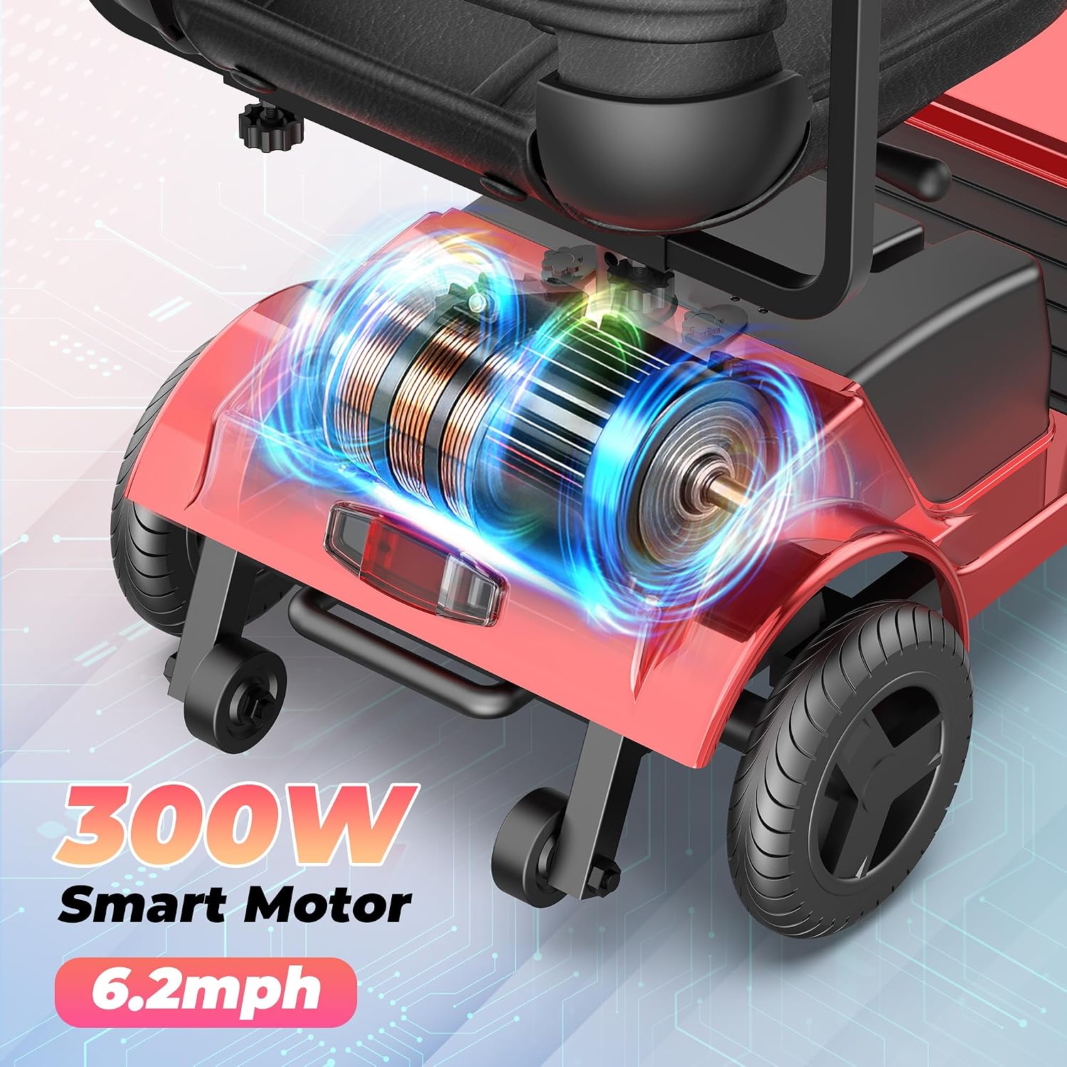 Mobility Scooters for Seniors, Foldable 4 Wheel Powered Scooters