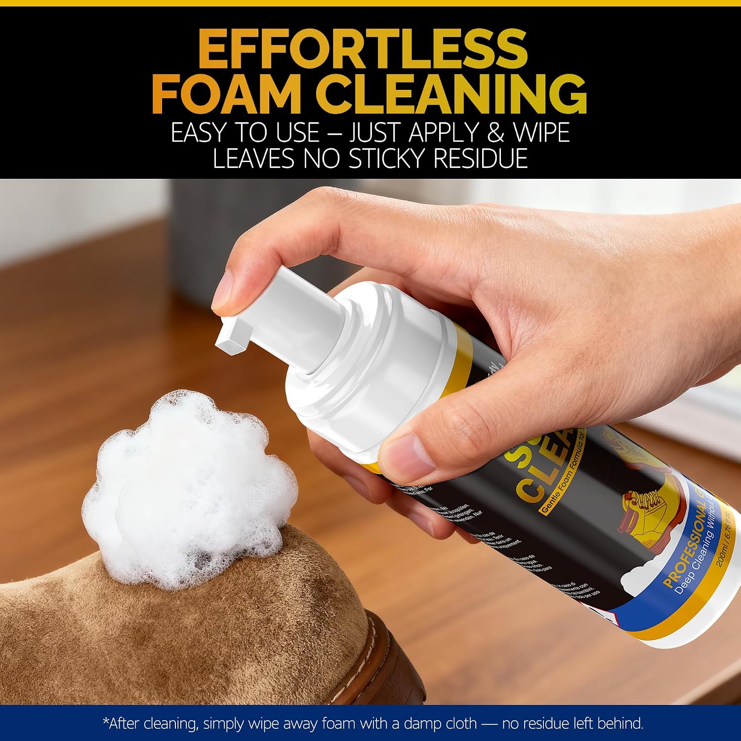 Suede Cleaner, Suede & Nubuck Shoe Cleaner Foam Spray Kit, Removes Stains | Restores Nap, Color-Safe Rich Foam, 6.76