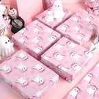 100 Sheets Boho Ghost Tissue Paper, 20x14'' Halloween Ghosts Wrapping Paper